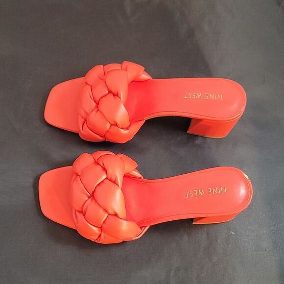 BRAND NEW NINE WEST BRAIDED STRAP DESIGN DETAIL CHUNKY HEELED MULE - Picture 9 of 15